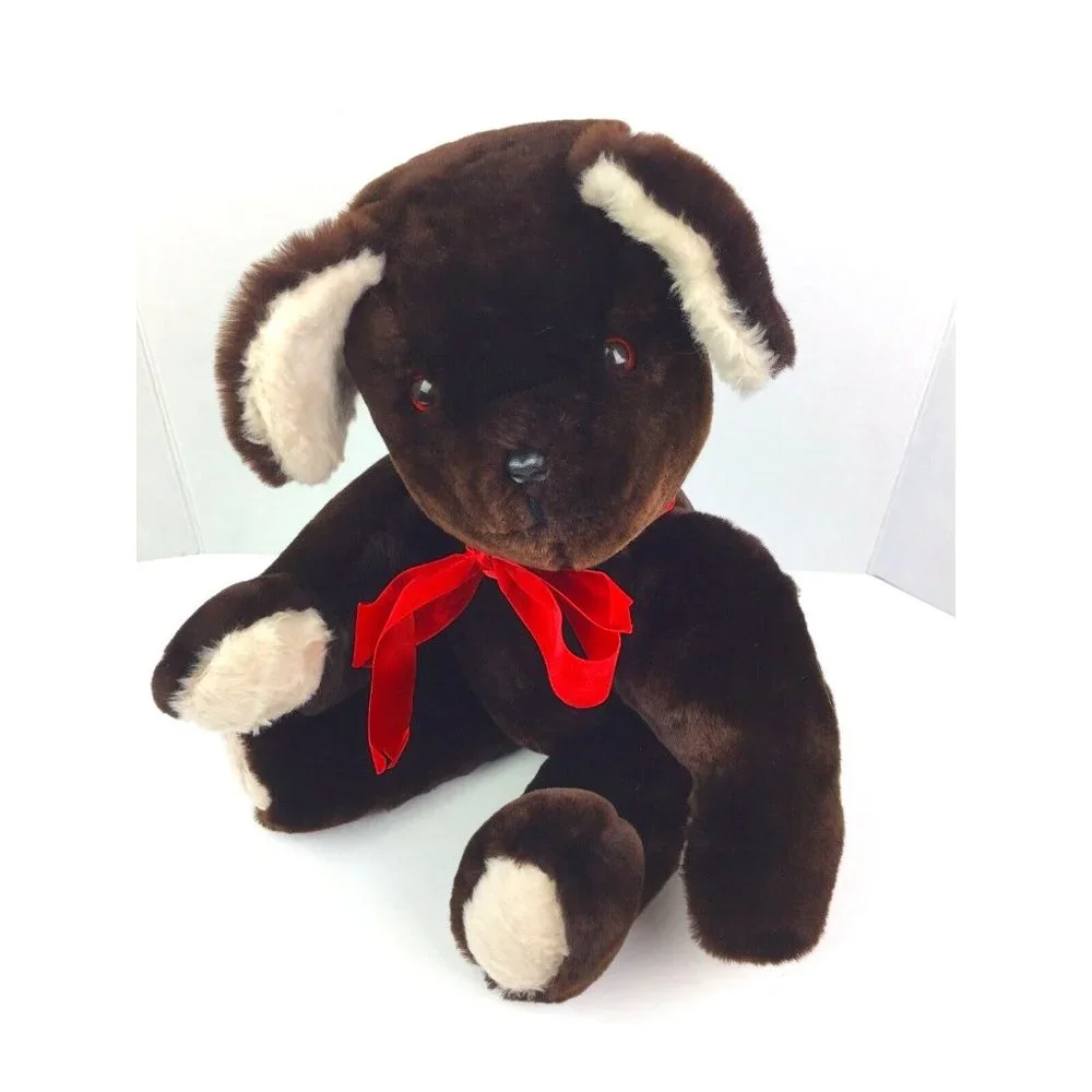 20” Vintage Dark Brown Puppy‎ Dog Jointed Arms Legs